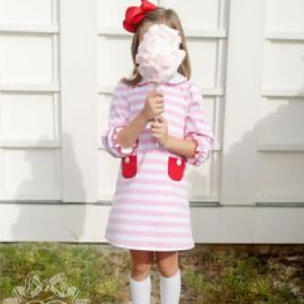 TBBC Pink Striped Kids Dress Size 7 - Picture 13 of 13